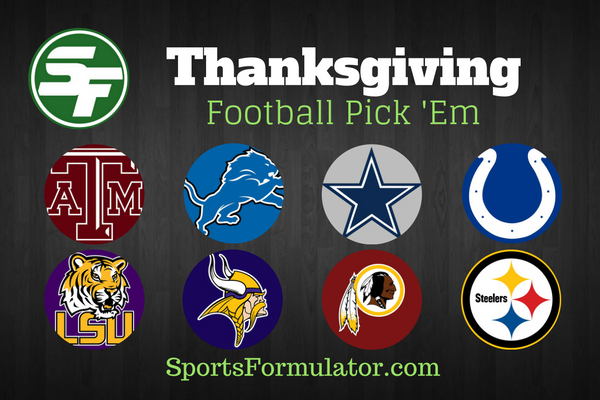 Thanksgiving Day Football Contest 2016 - SportsFormulator